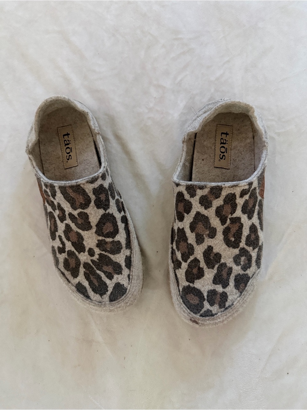 Taos Leopard Print Slip-On Shoes - Beige/Brown